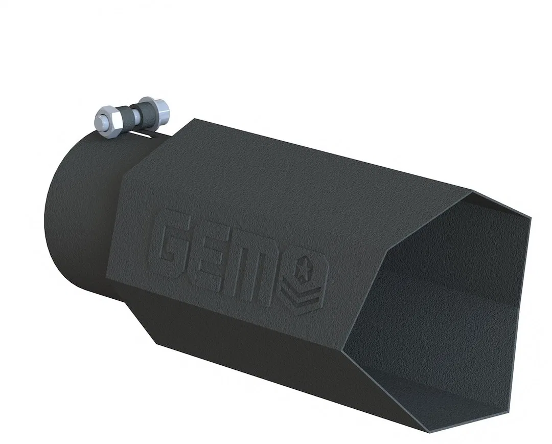 712254 – MAXWAY INT. Exhaust Tail Pipe Tip, 2.5 Inch Clamp-On Inlet 4 Inch Outlet Powder Coated 304 Stainless Steel S...